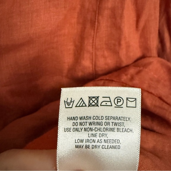 Anthropologie Holding Horses Linen Tunic Top Size S Tie Sleeves Beachy Boho - Picture 8 of 9